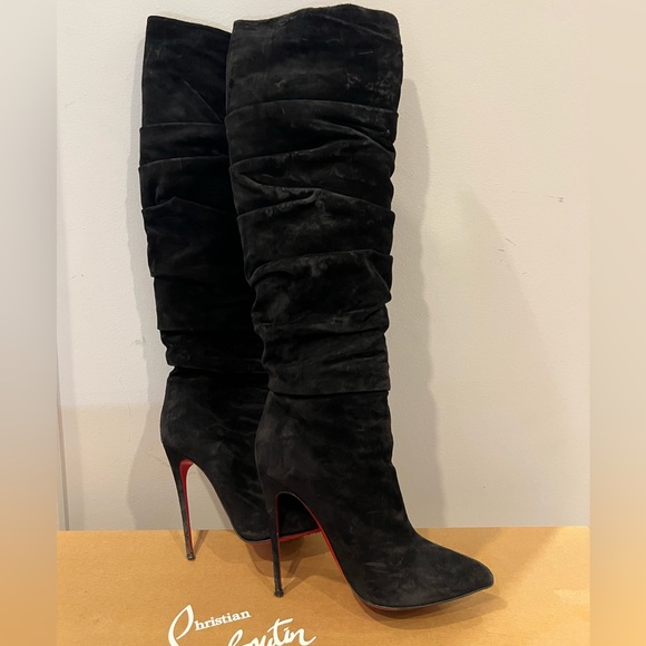 Christian Louboutin Suede ISHTAR BOTTA 120 Boots - Picture 1 of 2